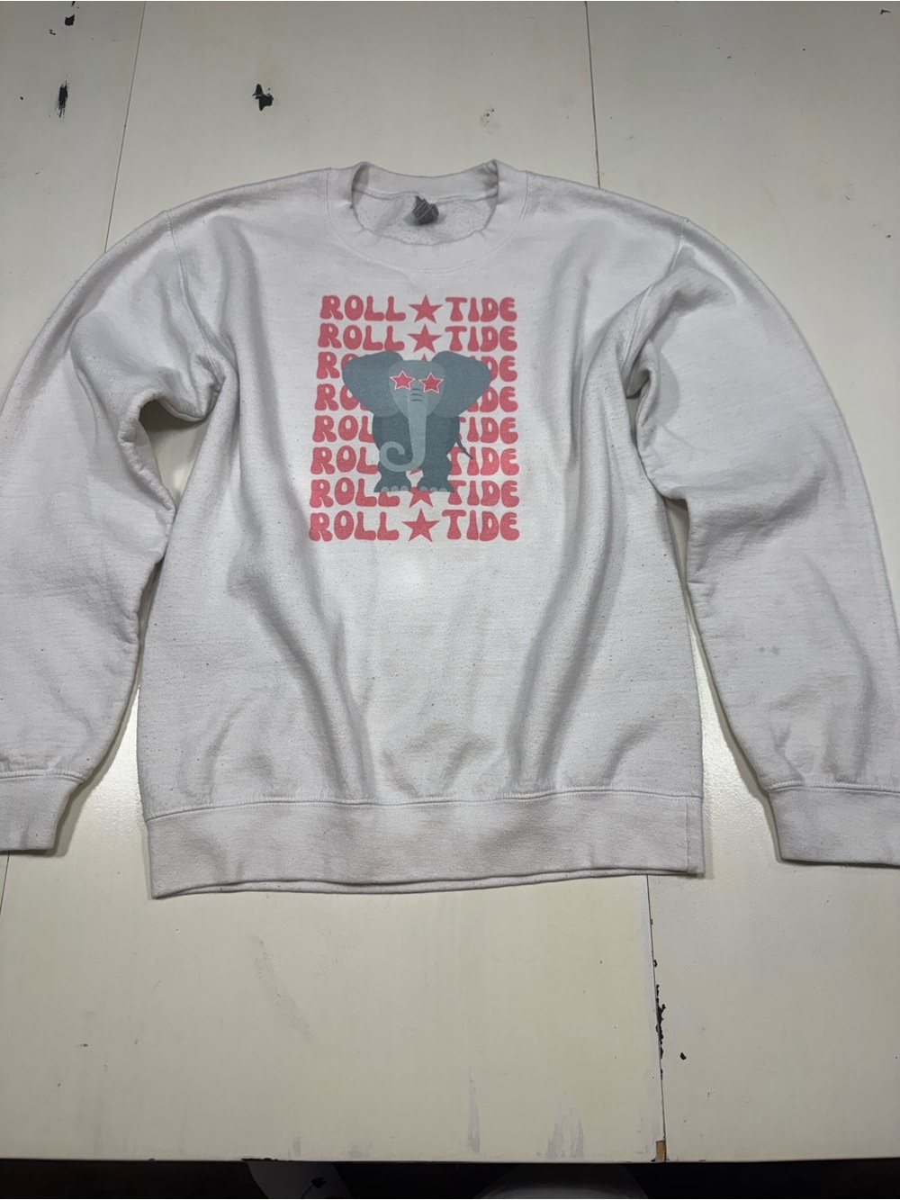 Roll Tide Elephant Graphic Crewneck Sweatshirt (Small)